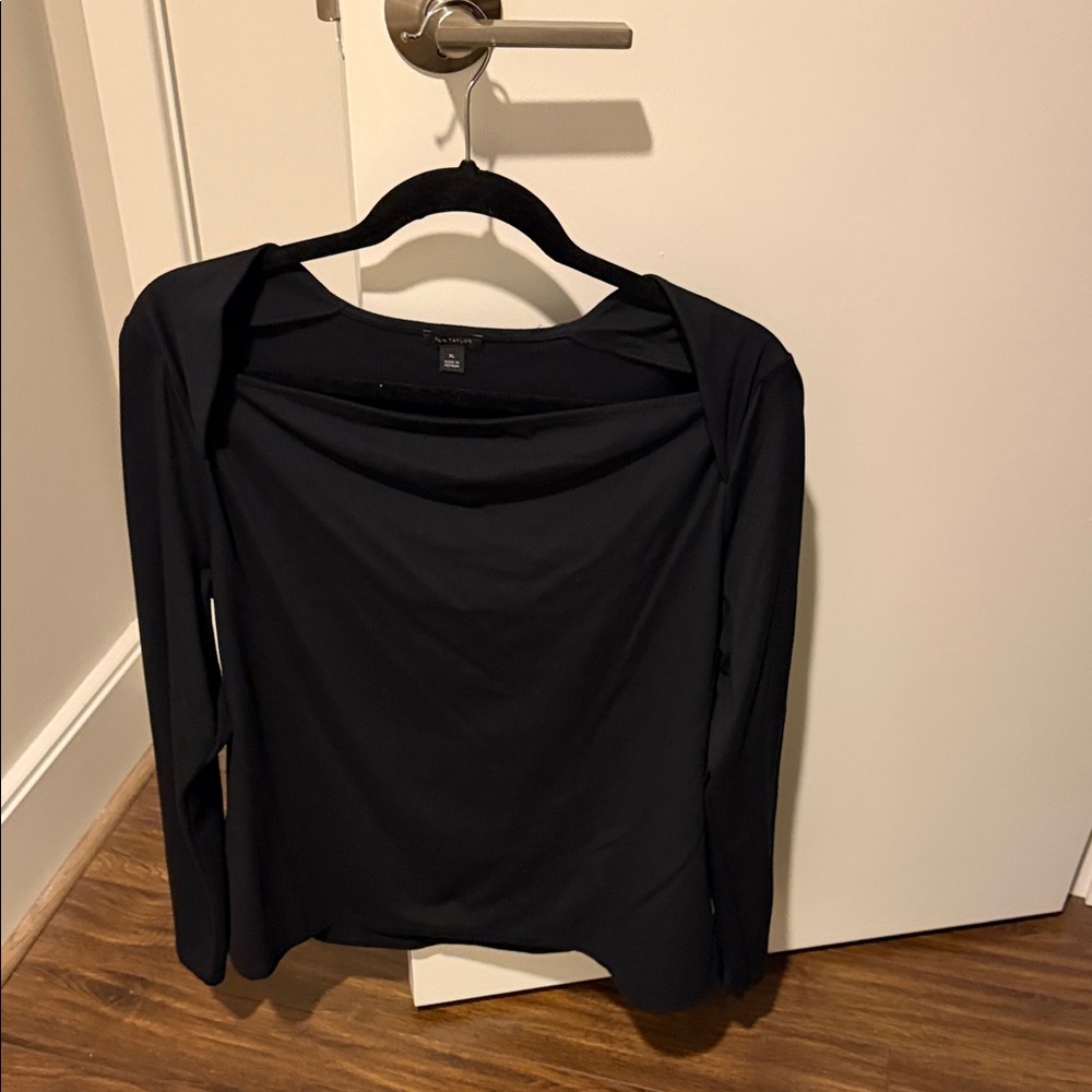 Ann Taylor Classic Black Long Sleeve Top